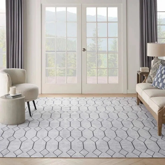 Nicole Curtis Machine Washable Series 1 SR107 Ivory/Grey Rug - Rug & Home