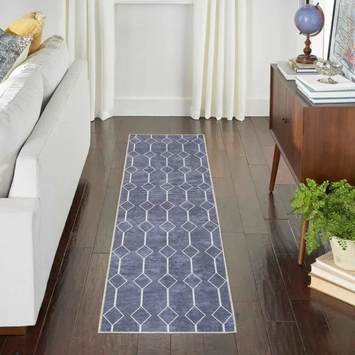 Nicole Curtis Machine Washable Series 1 SR107 Navy Rug - Rug & Home