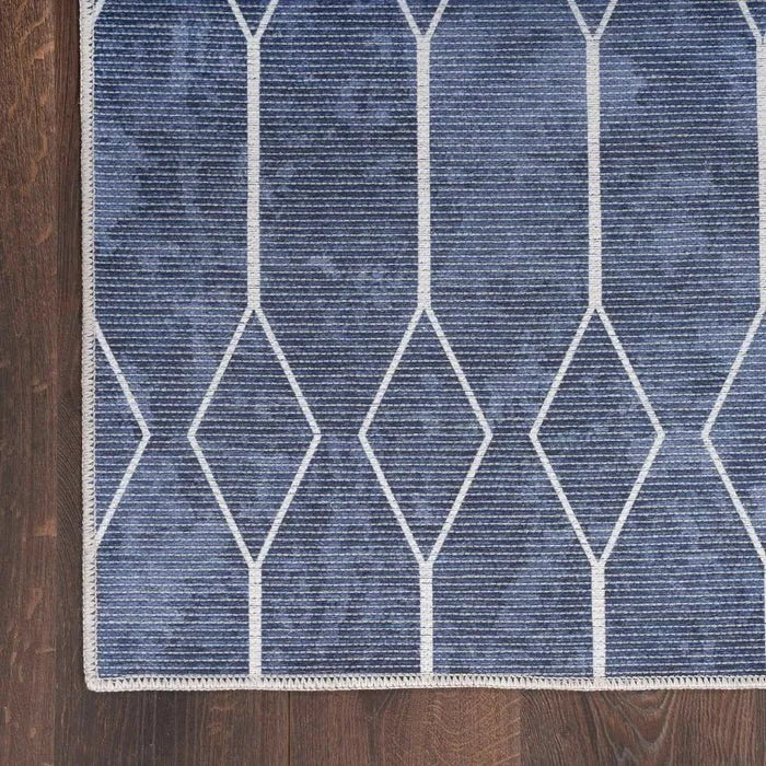 Nicole Curtis Machine Washable Series 1 SR107 Navy Rug - Rug & Home