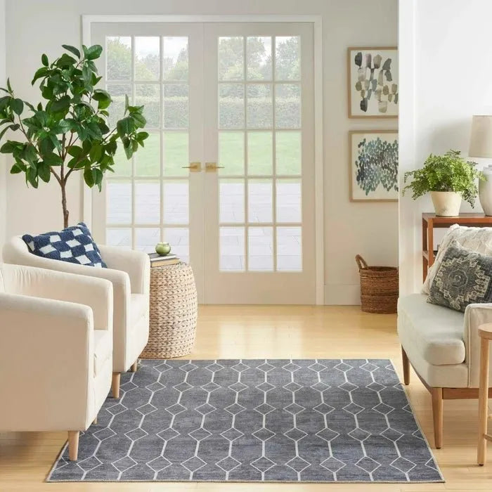 Nicole Curtis Machine Washable Series 1 SR107 Navy Rug - Rug & Home