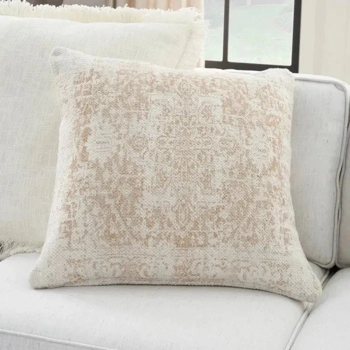 Nicole Curtis Pillow VJ020 Ivory Beige Pillow