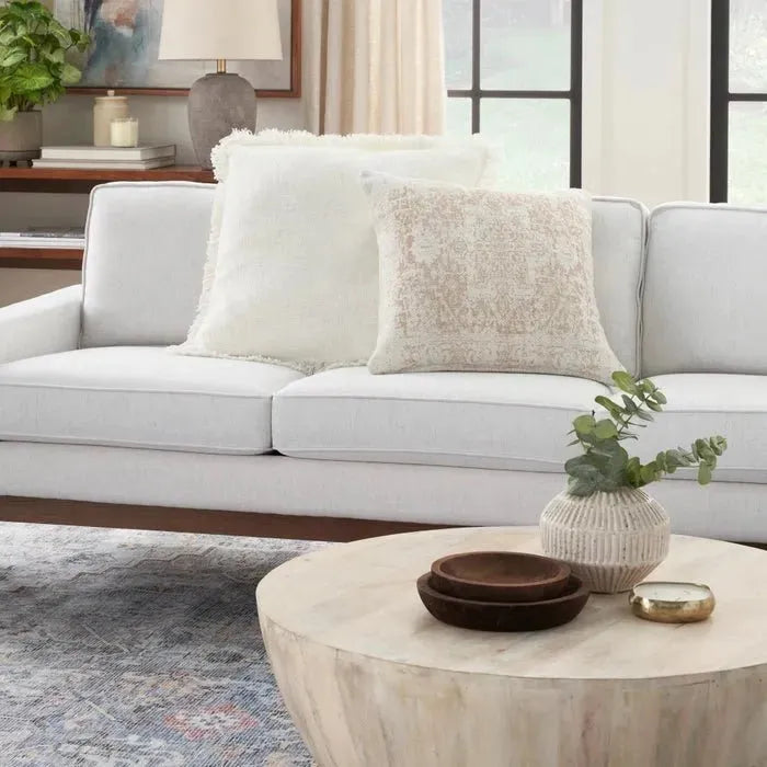 Nicole Curtis Pillow VJ020 Ivory Beige Pillow