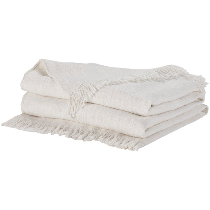 Nicole Curtis Pillow ZH127 Ivory Throw Blanket - Rug & Home