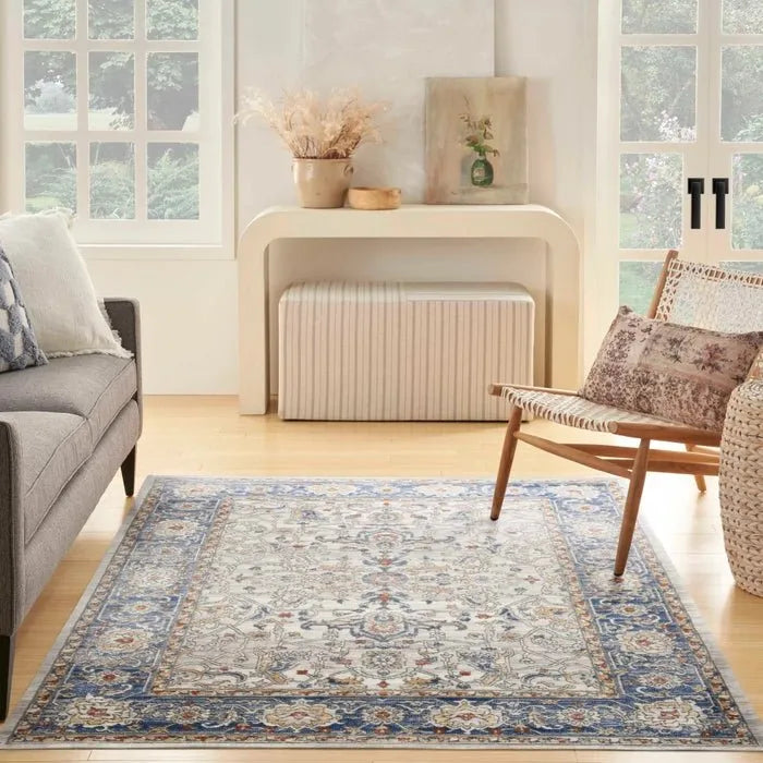 Nicole Curtis Series 4 SR402 Cream/Blue Rug - Rug & Home