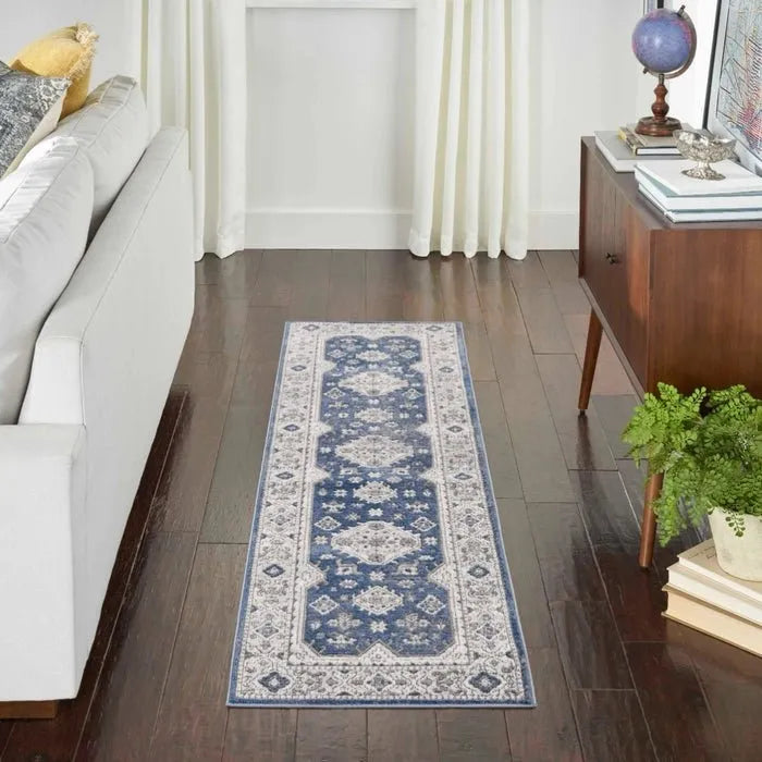 Nicole Curtis Series 4 SR403 Grey/Navy Rug - Rug & Home