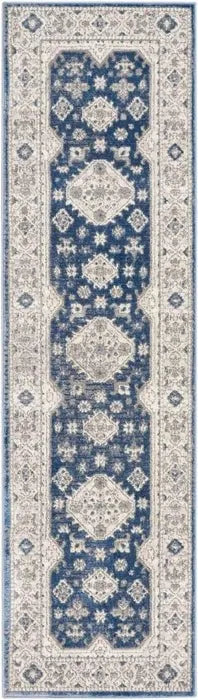 Nicole Curtis Series 4 SR403 Grey/Navy Rug - Rug & Home