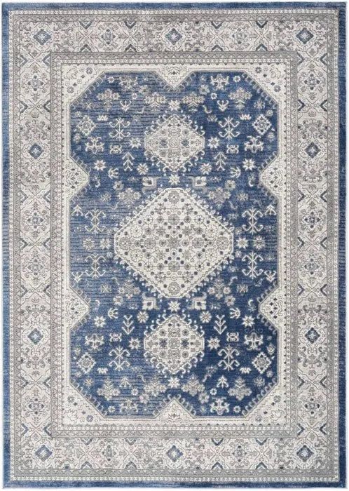 Nicole Curtis Series 4 SR403 Grey/Navy Rug - Rug & Home