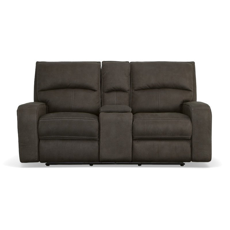 Nirvana Power Reclining Loveseat with Console and Power Headrest - Rug & Home