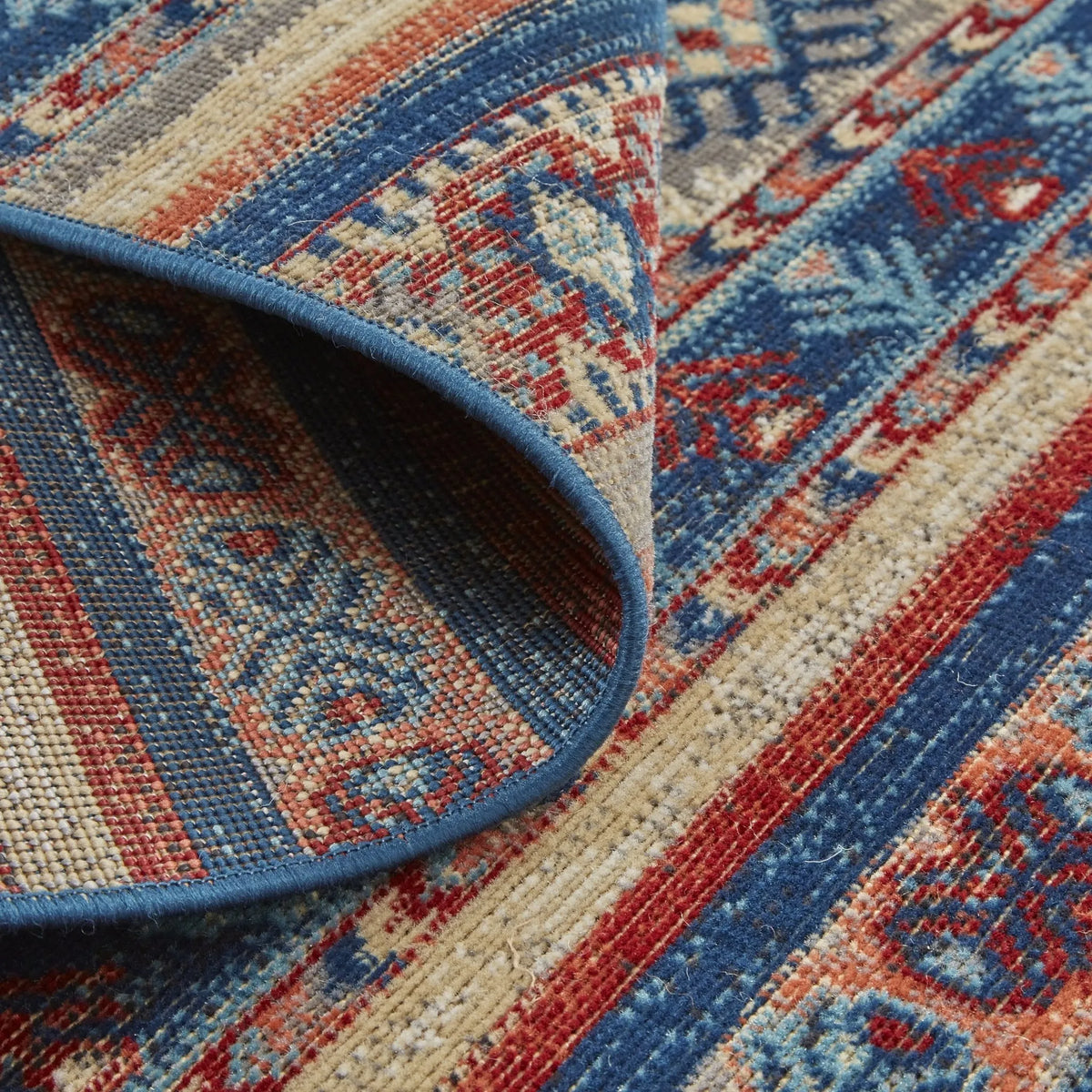 Nolan 39Atf Blue/Rust Rug - Rug & Home