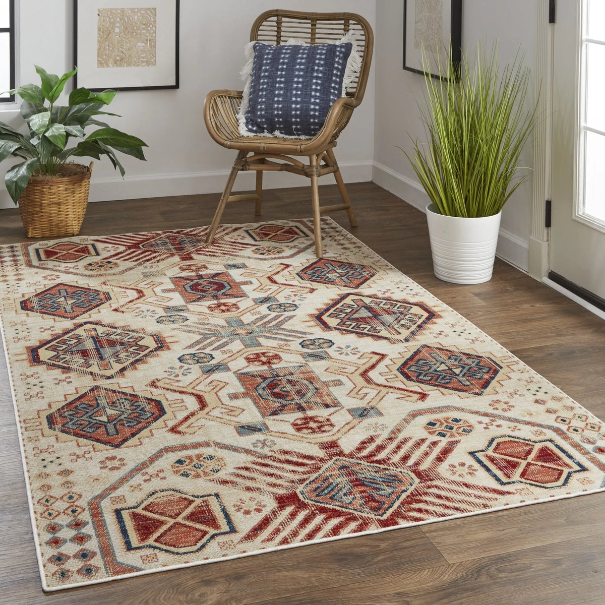 Nolan 39C9F Red/Ivory Rug - Rug & Home