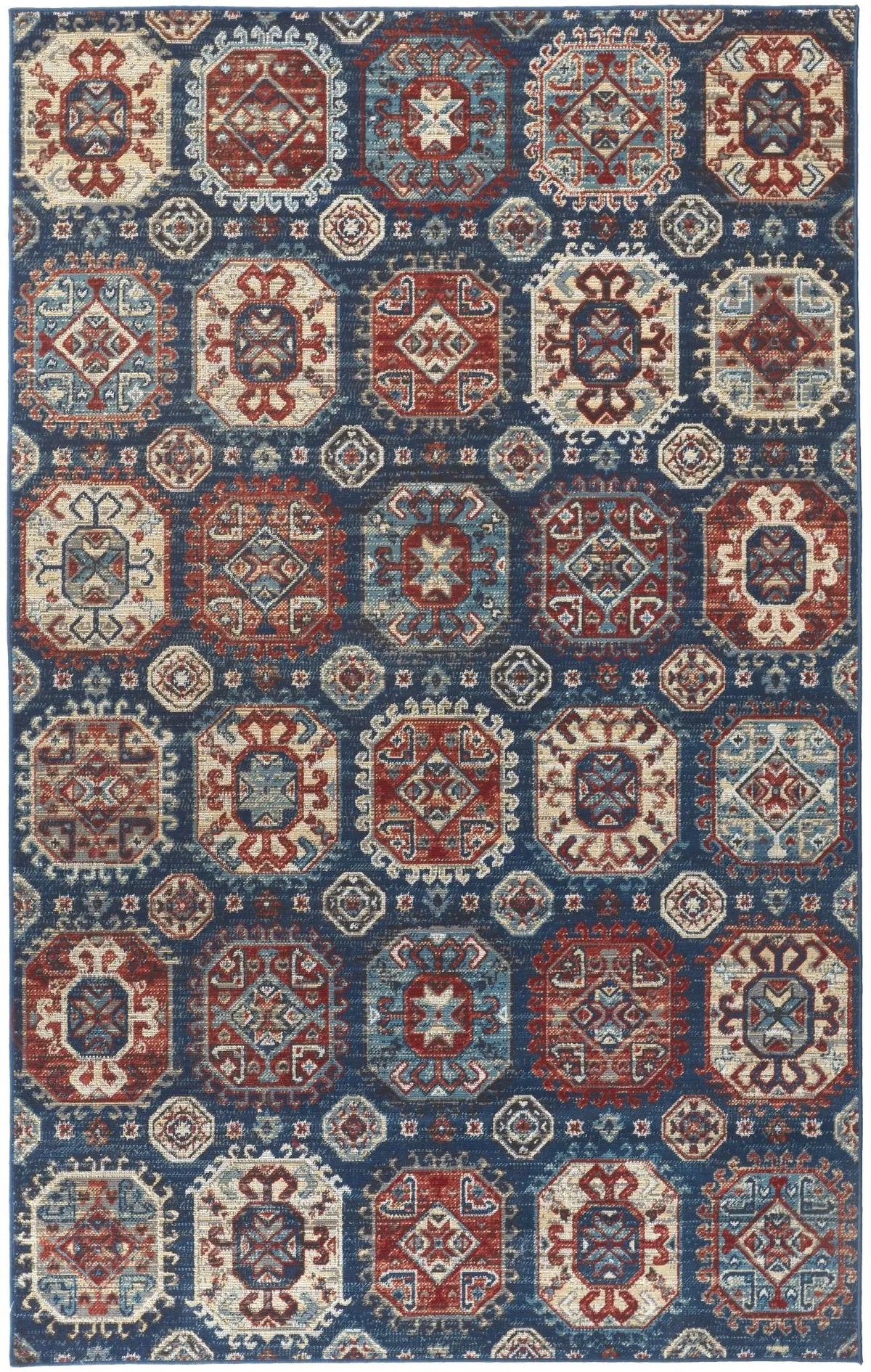 Nolan 39Cef Blue/Red Rug - Rug & Home