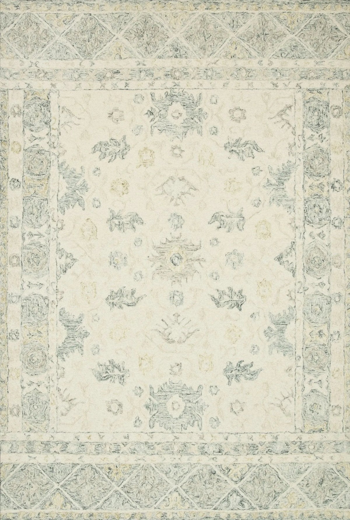 Norabel NOR-01 Ivory / Slate Rug - Rug & Home