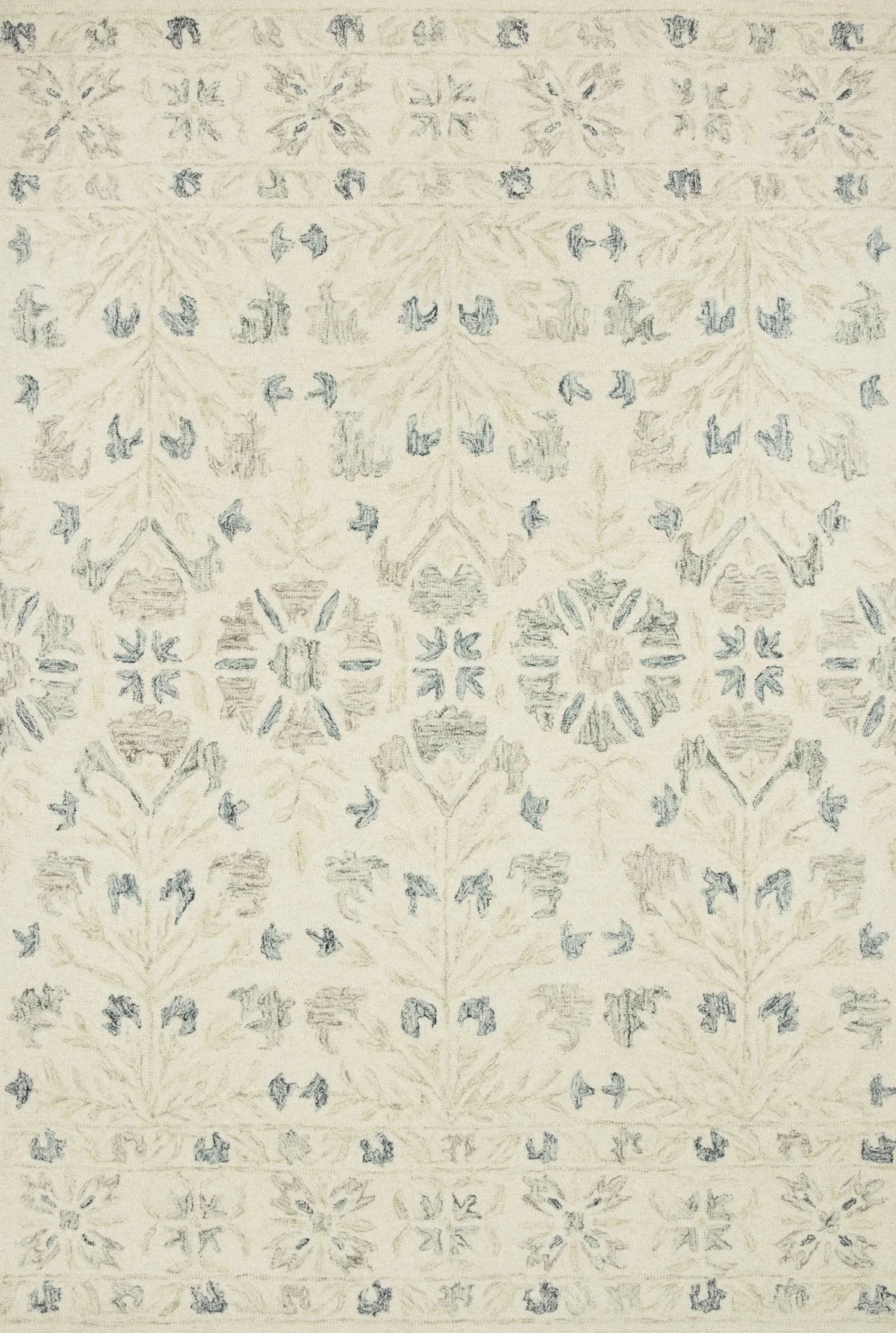 Norabel NOR-02 Ivory / Grey Rug - Rug & Home