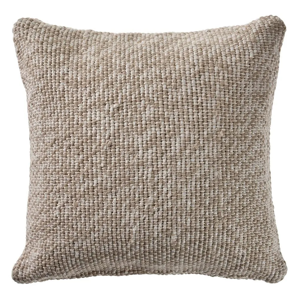 Oatmeal and Ivory Linen Woven LR07516 Throw Pillow - Rug & Home