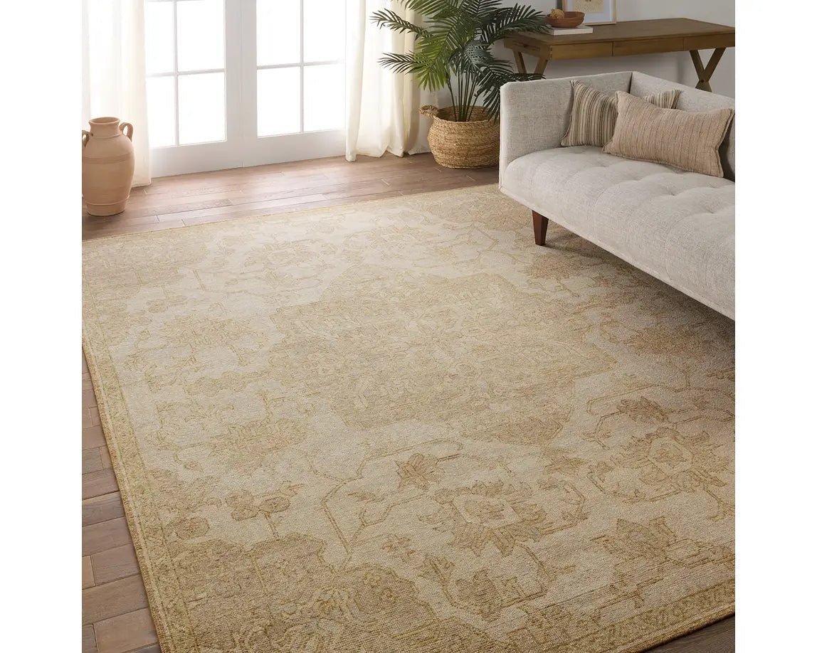Onessa ONE07 Tan/Gold Rug - Rug & Home