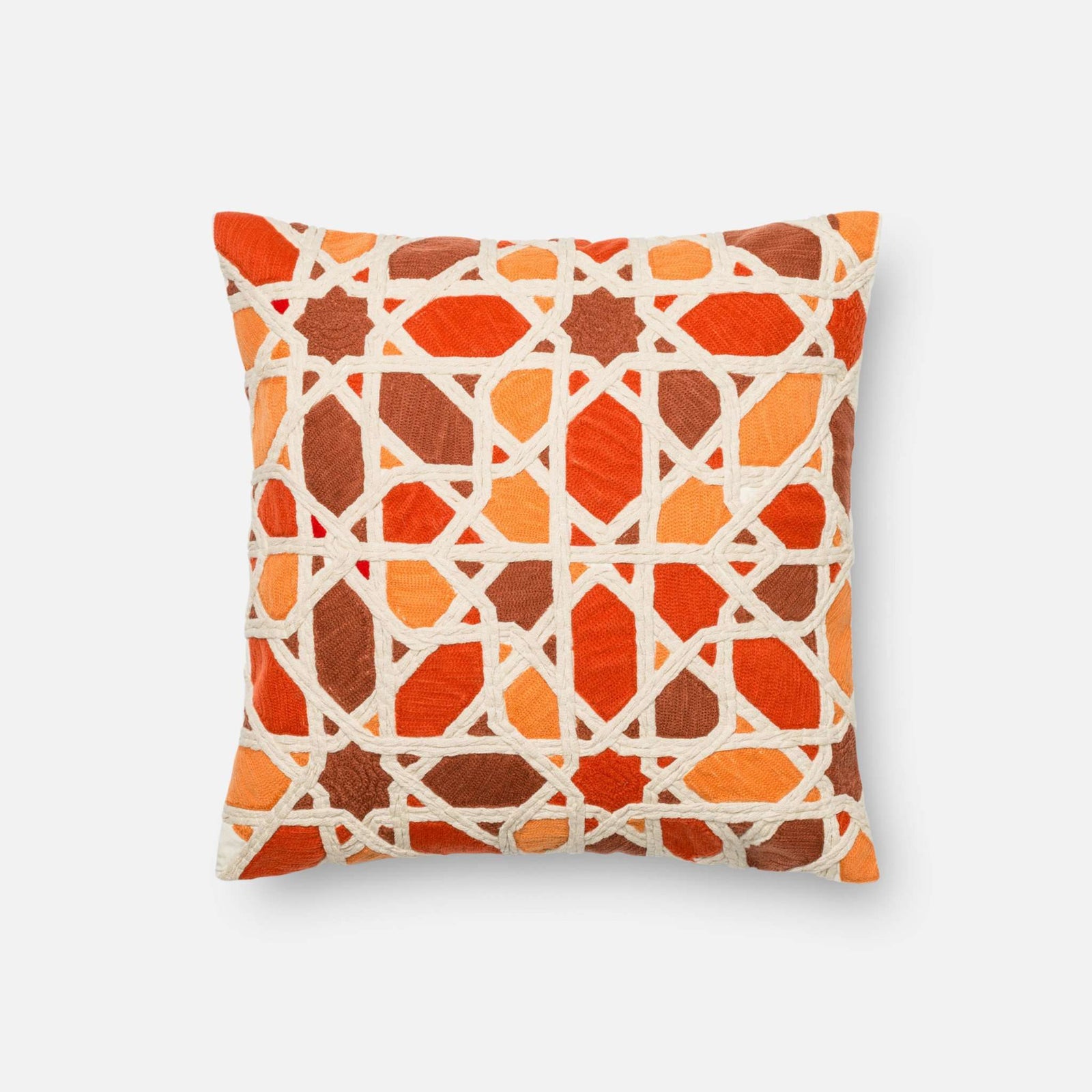 Orange / Red Square P0301 Pillow