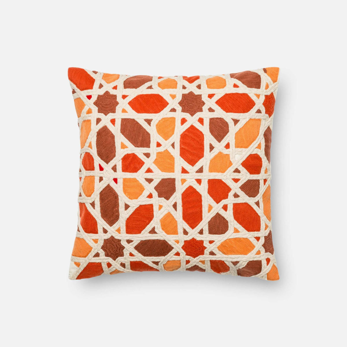Orange / Red Square P0301 Pillow