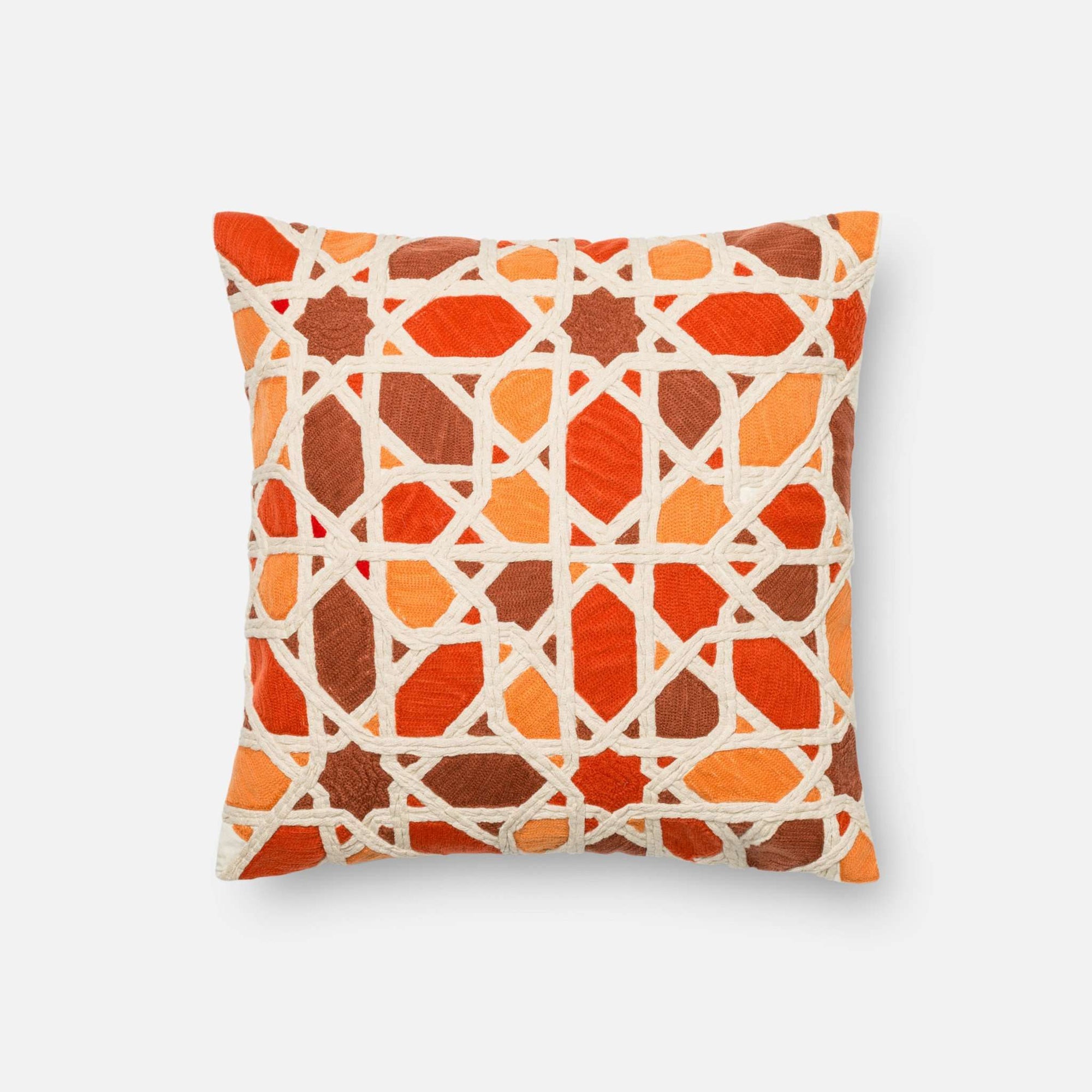Orange / Red Square P0301 Pillow - Rug & Home