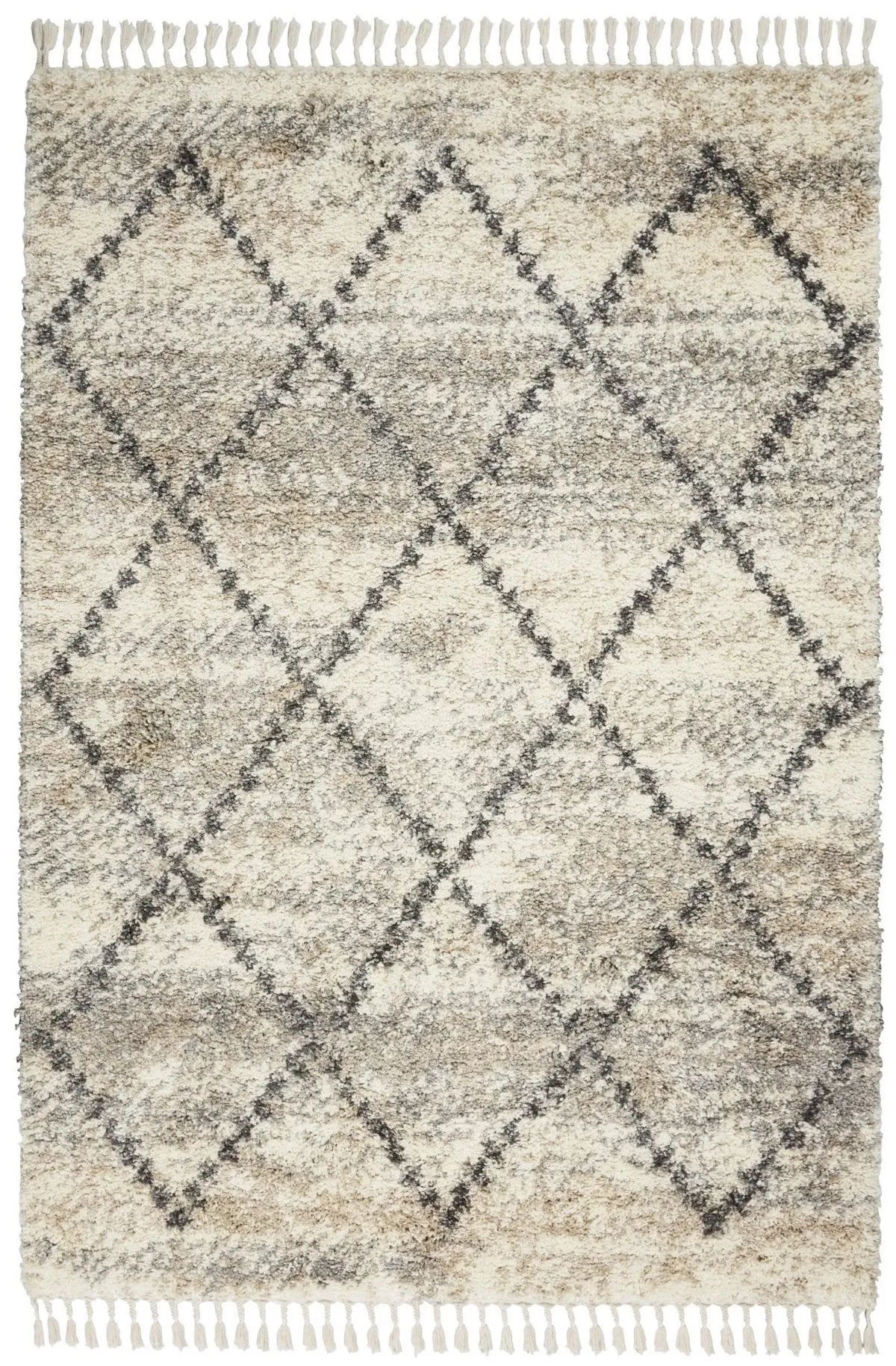 Oslo Shag OSL01 Ivory/Grey Rug