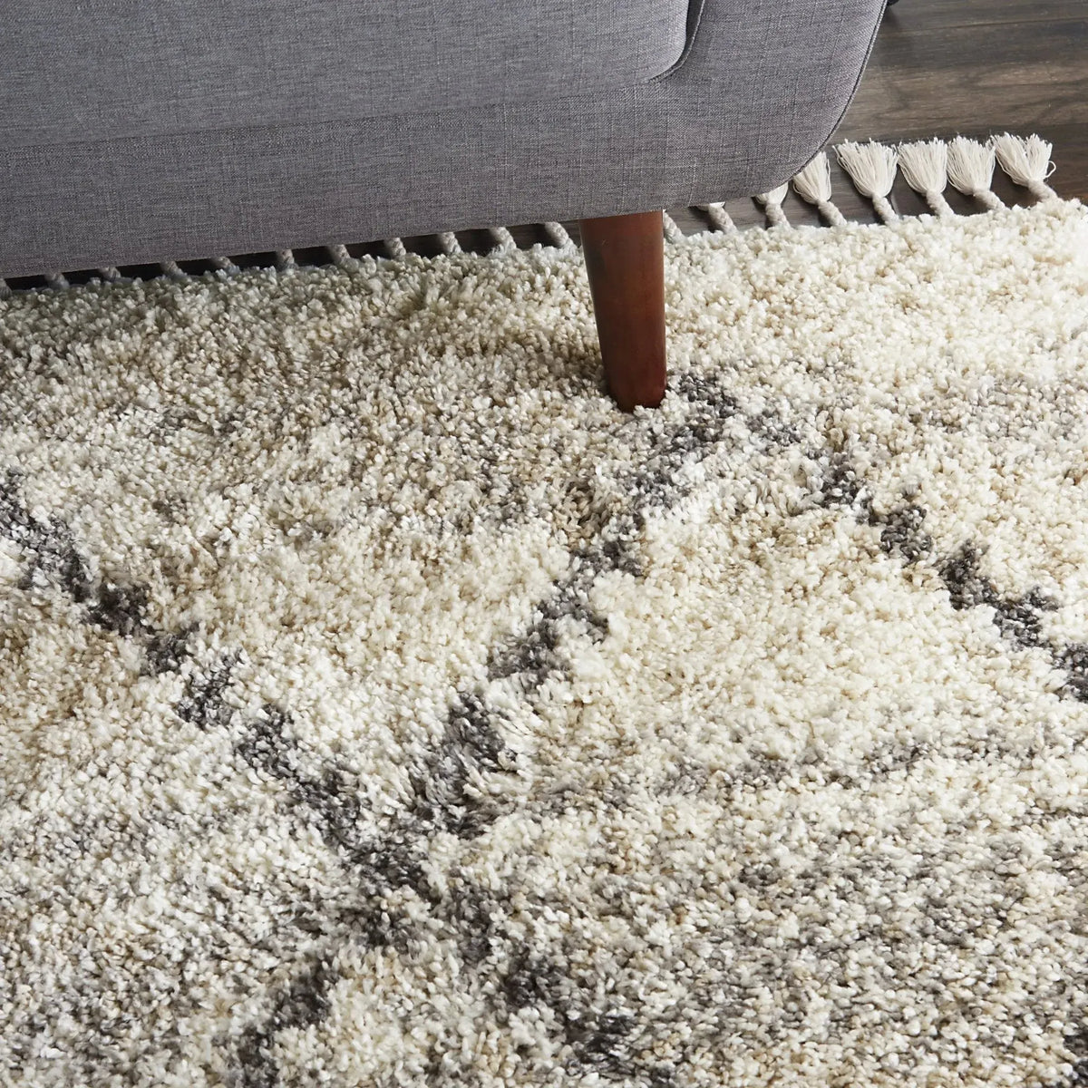 Oslo Shag OSL01 Ivory/Grey Rug