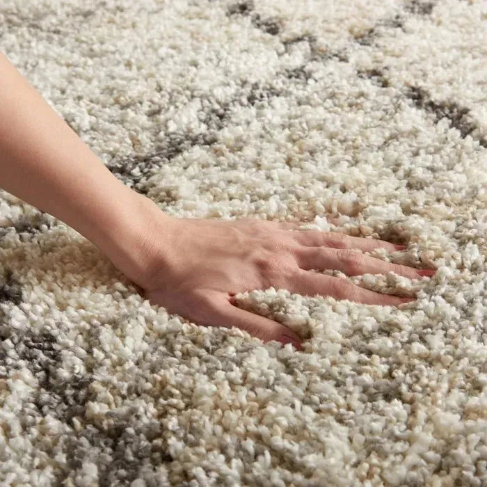 Oslo Shag OSL01 Ivory/Grey Rug