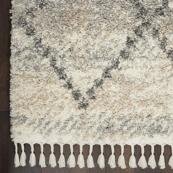 Oslo Shag OSL01 Ivory/Grey Rug