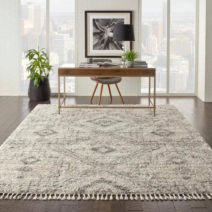 Oslo Shag OSL02 Ivory/Grey Rug