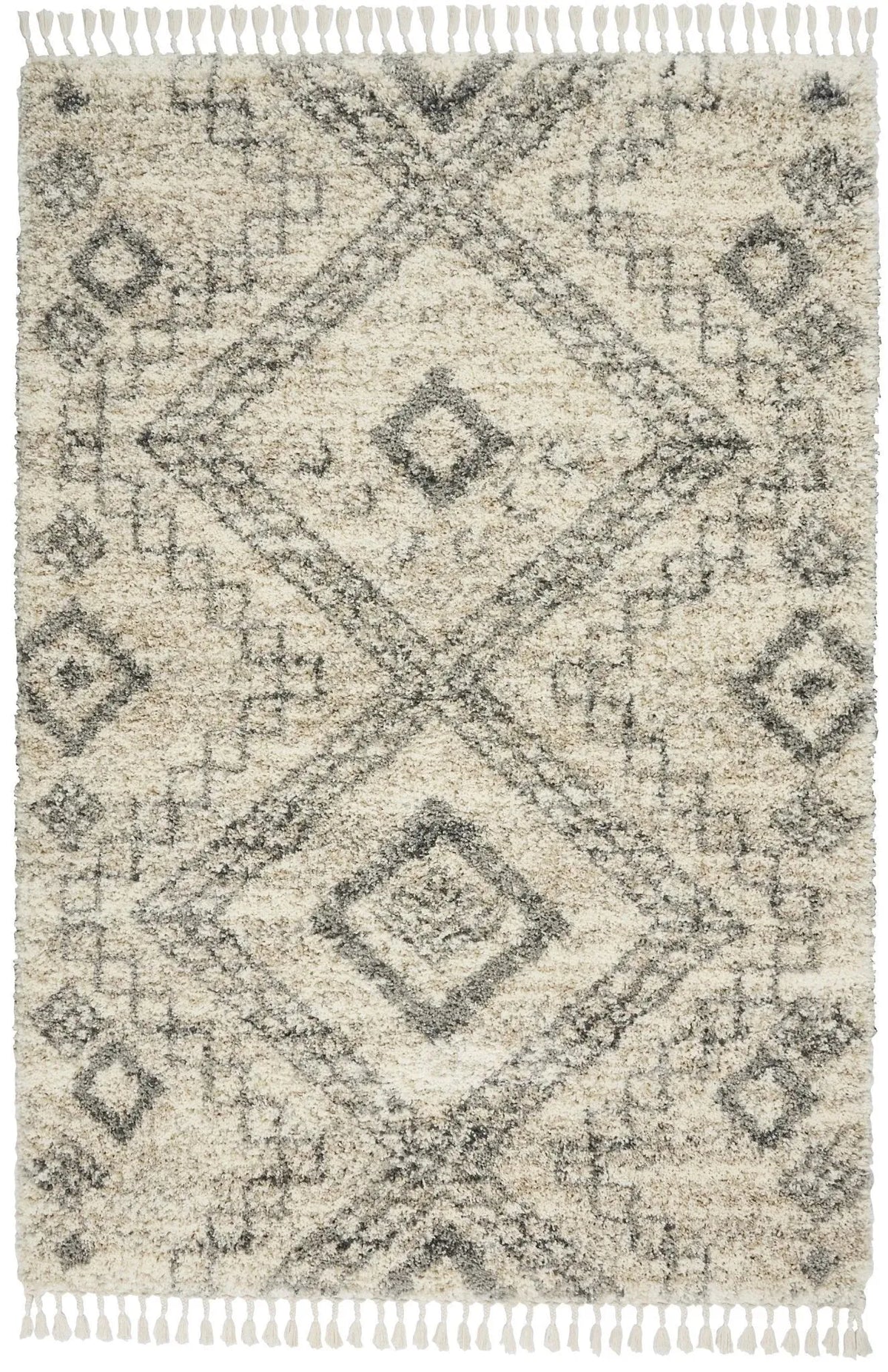 Oslo Shag OSL02 Ivory/Grey Rug