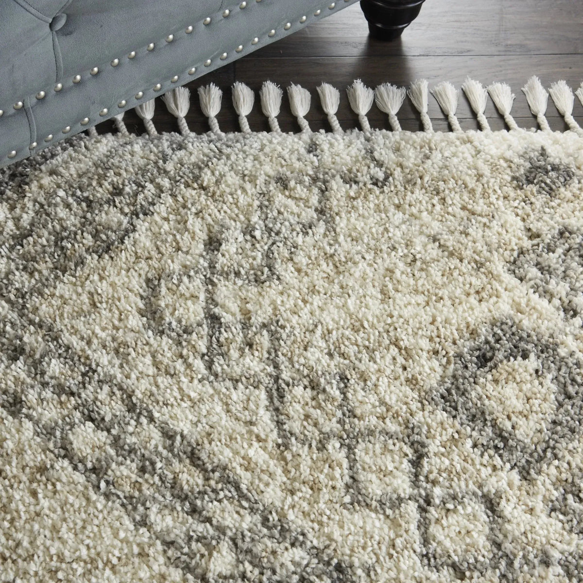 Oslo Shag OSL02 Ivory/Grey Rug