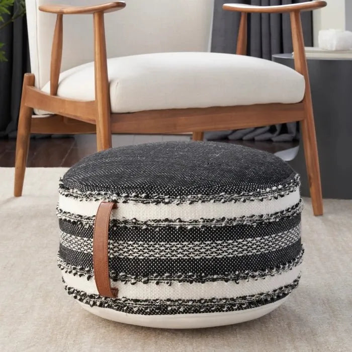 Outdoor Pillow VJ088 Black Pouf - Rug & Home