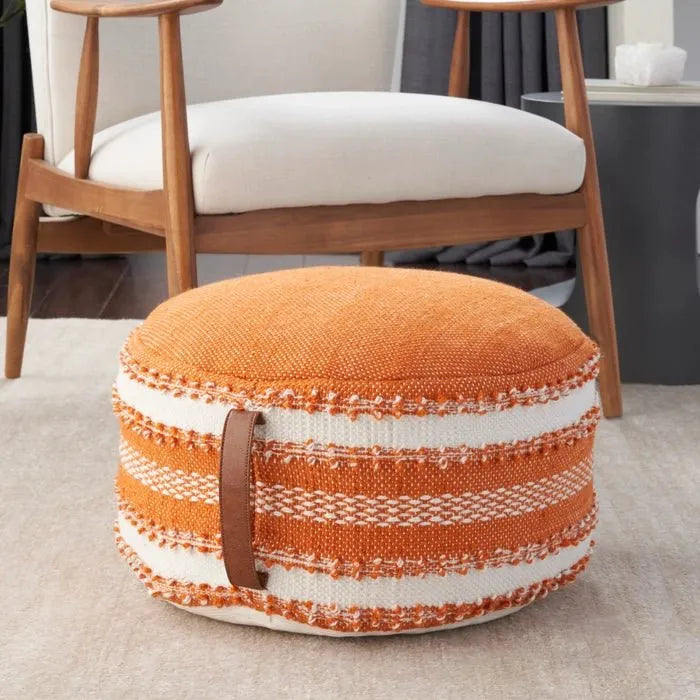 Outdoor Pillow VJ088 Orange Pouf - Rug & Home