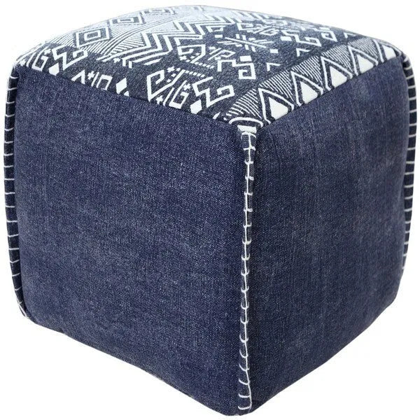 Pacifica 34042BLU Blue Pouf - Rug & Home