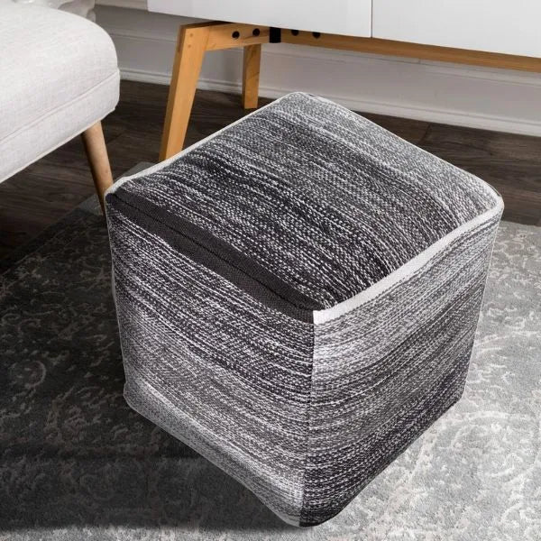 Pacifica 99714GRY Grey Pouf - Rug & Home