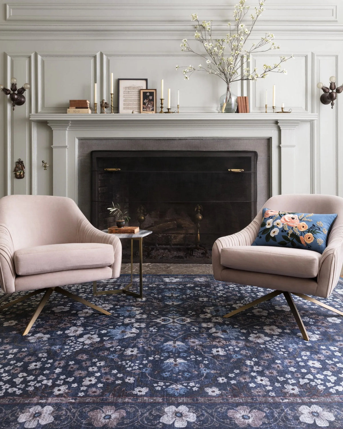 Palais by Rifle Paper Co PAL-02 Navy Rug - Rug & Home