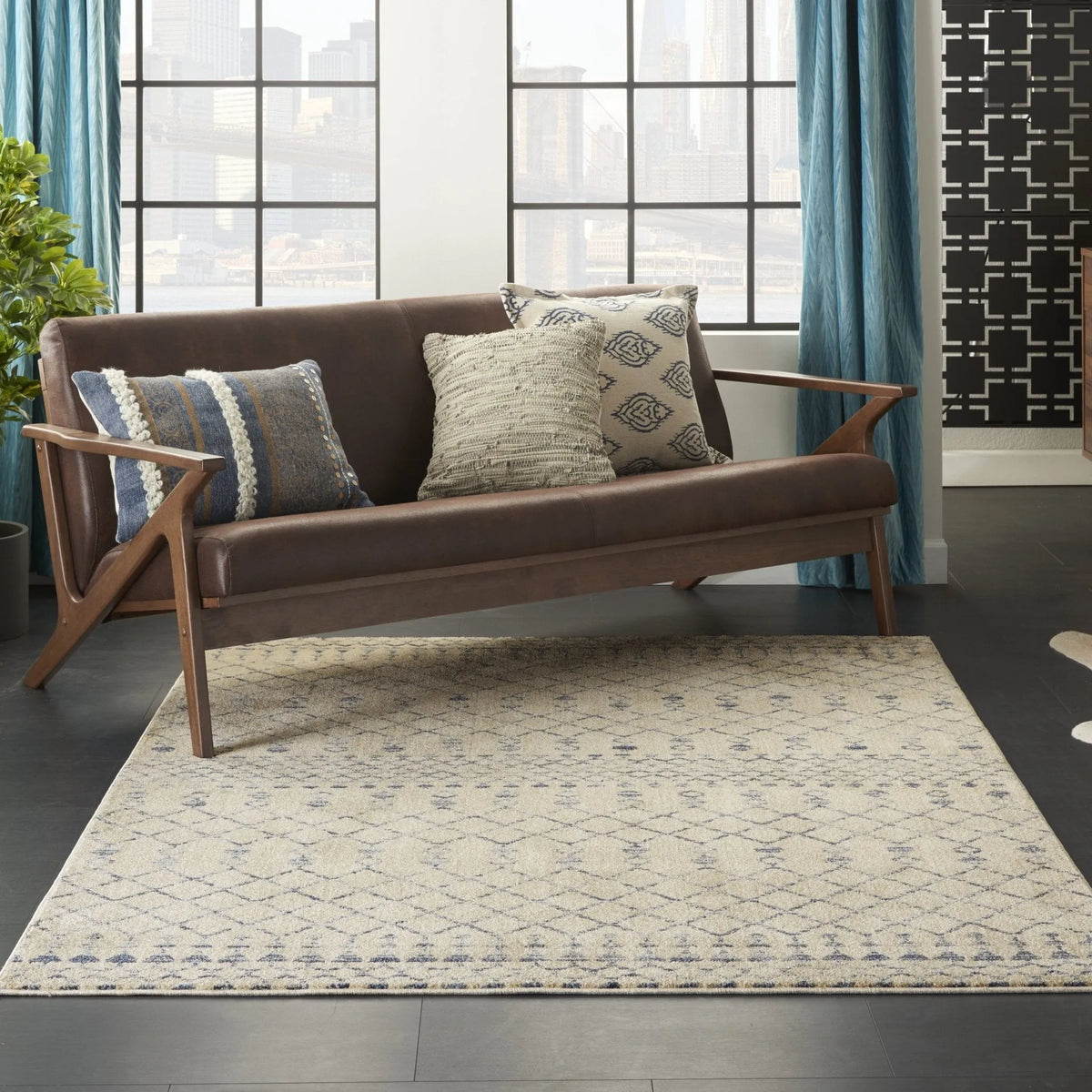 Palermo PMR03 Beige Blue Rug - Rug & Home