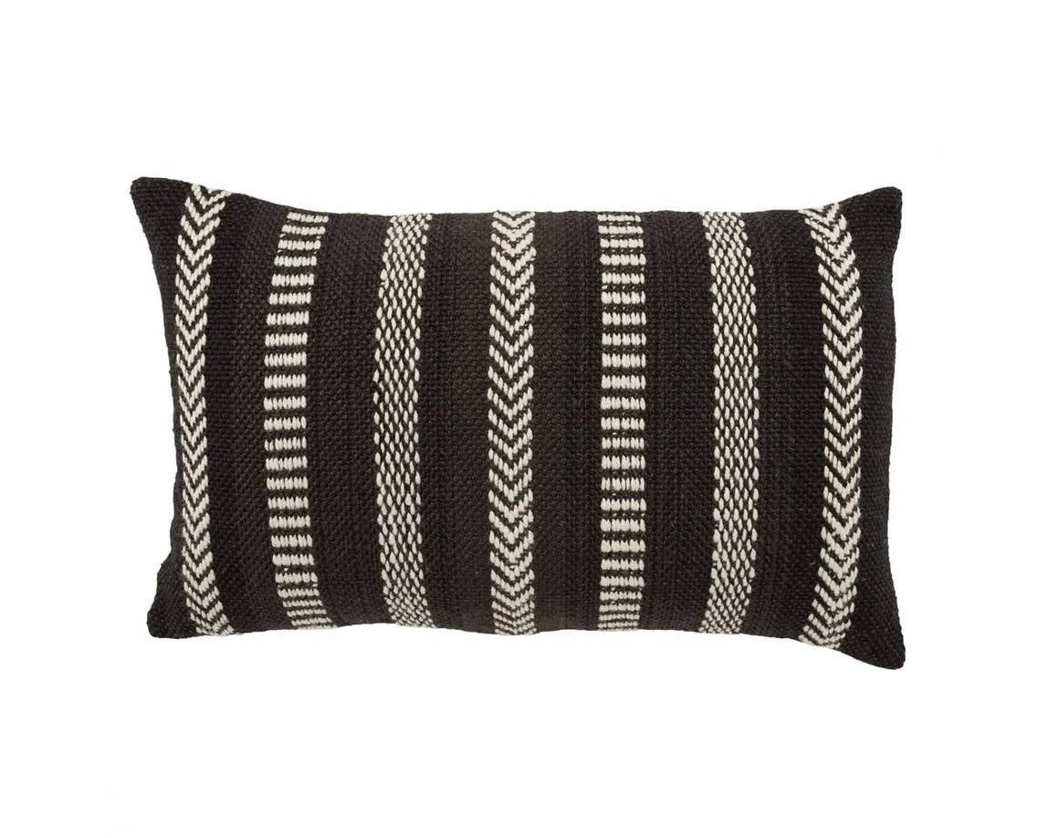 Pampas PMP04 Black/Ivory Pillow - Rug & Home