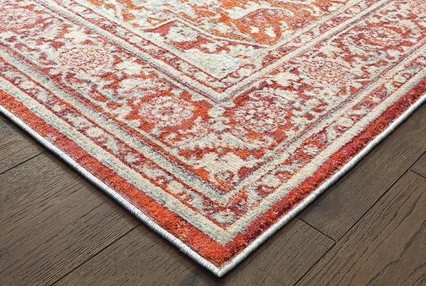 Pandora 1501U Grey Orange Rug - Rug & Home