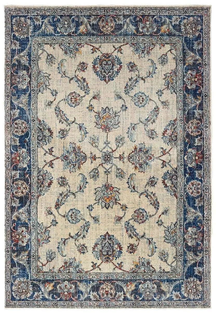 Pandora 1802E Ivory Blue Rug - Rug & Home