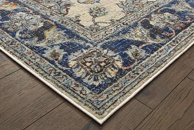 Pandora 1802E Ivory Blue Rug - Rug & Home