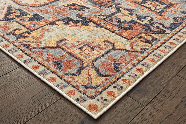 Pandora 49S Blue Orange Rug - Rug & Home