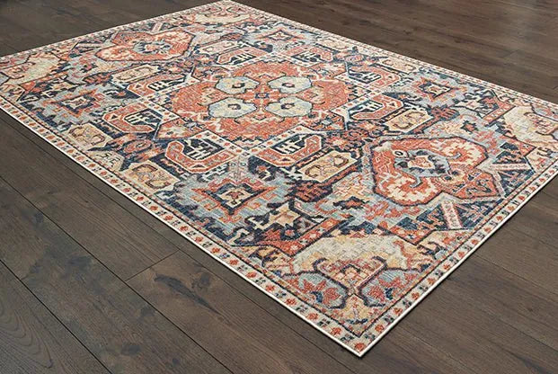 Pandora 49S Blue Orange Rug - Rug & Home