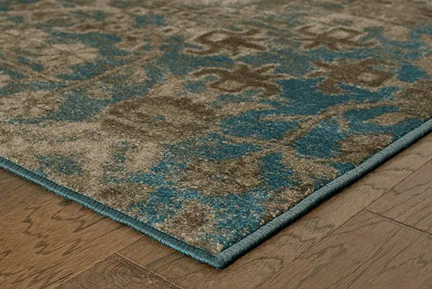 Pasha 8020L Beige/ Blue Rug - Rug & Home