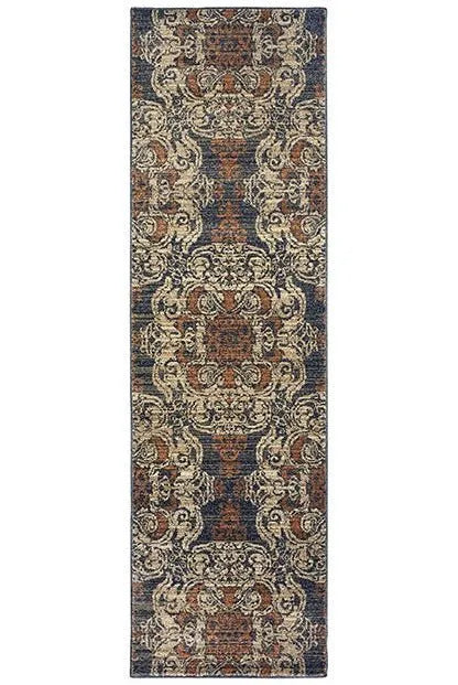 Pasha 8022K Blue/ Rust Rug - Rug & Home