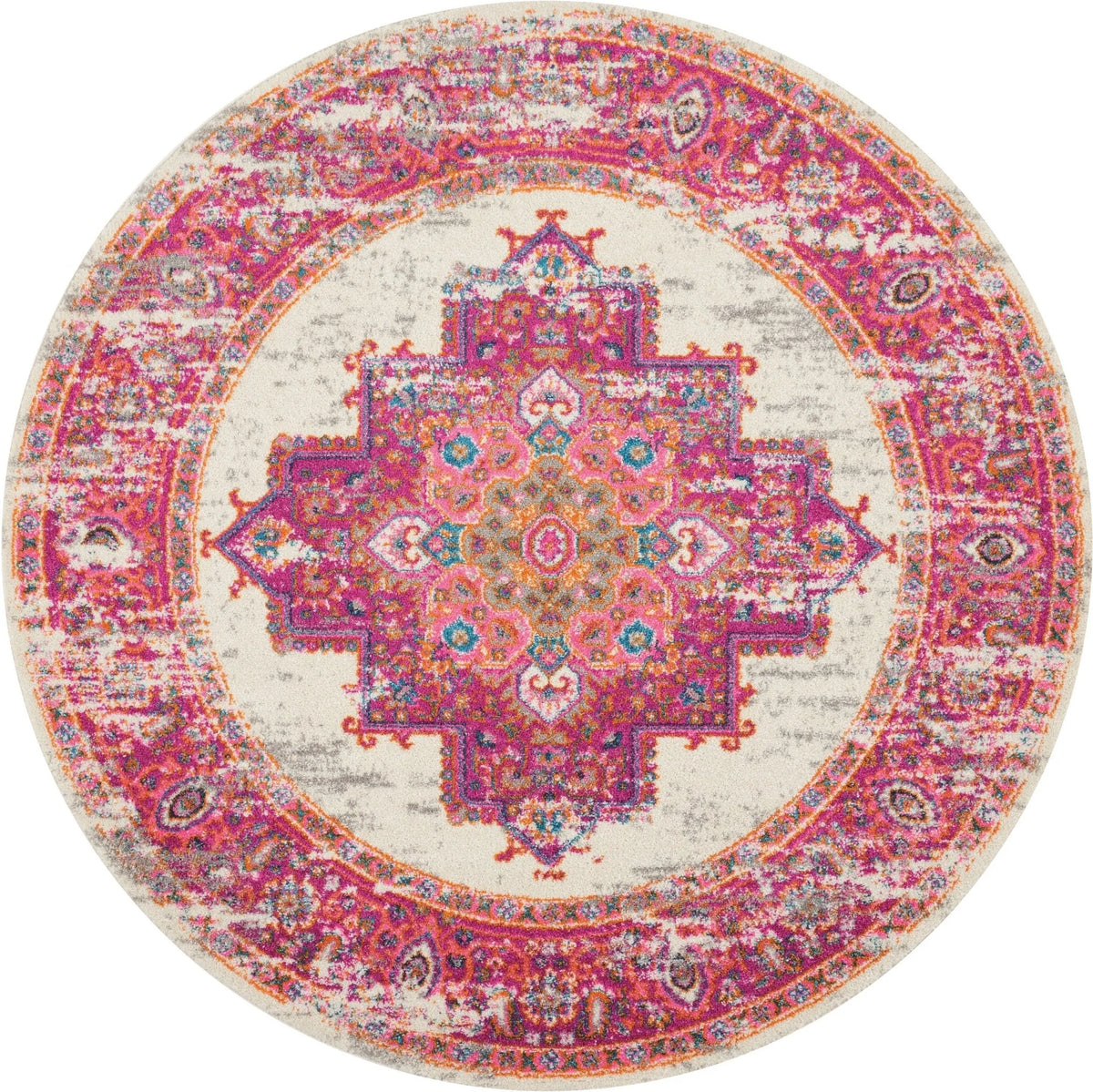 Passion Psn03 Ivory Fuchsia Rug - Rug & Home