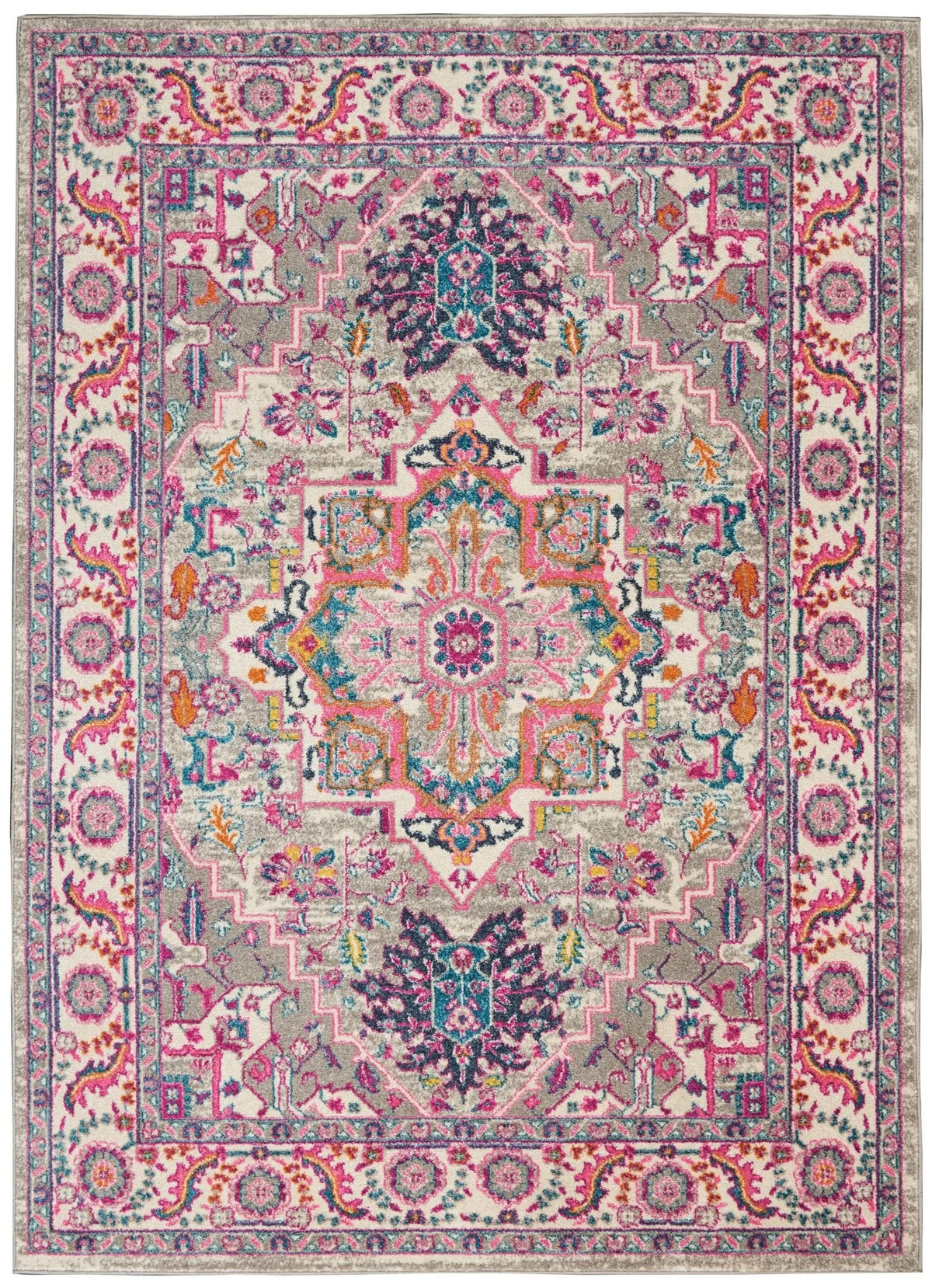 Passion Psn20 Light Grey Pink Rug - Rug & Home