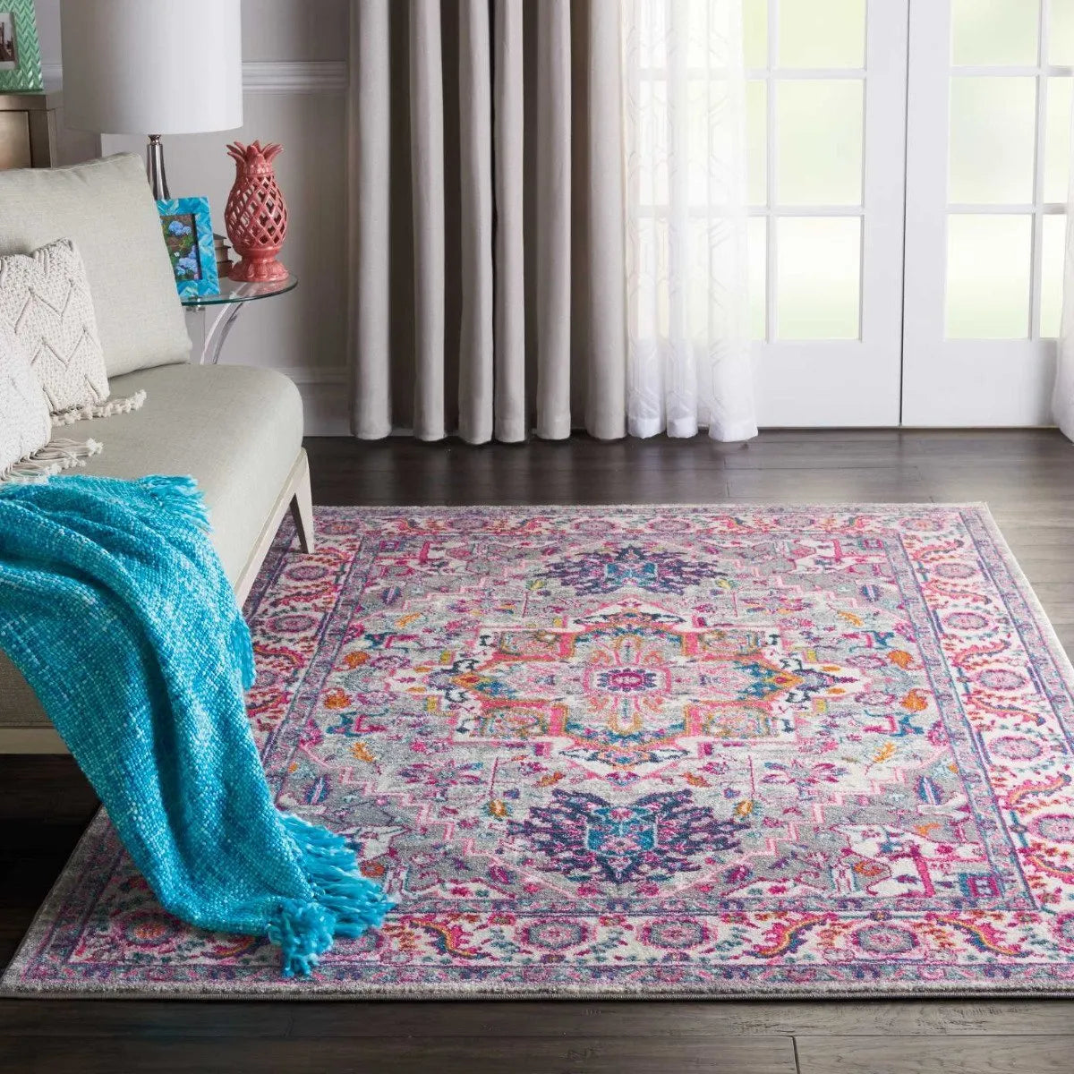 Passion Psn20 Light Grey Pink Rug - Rug & Home