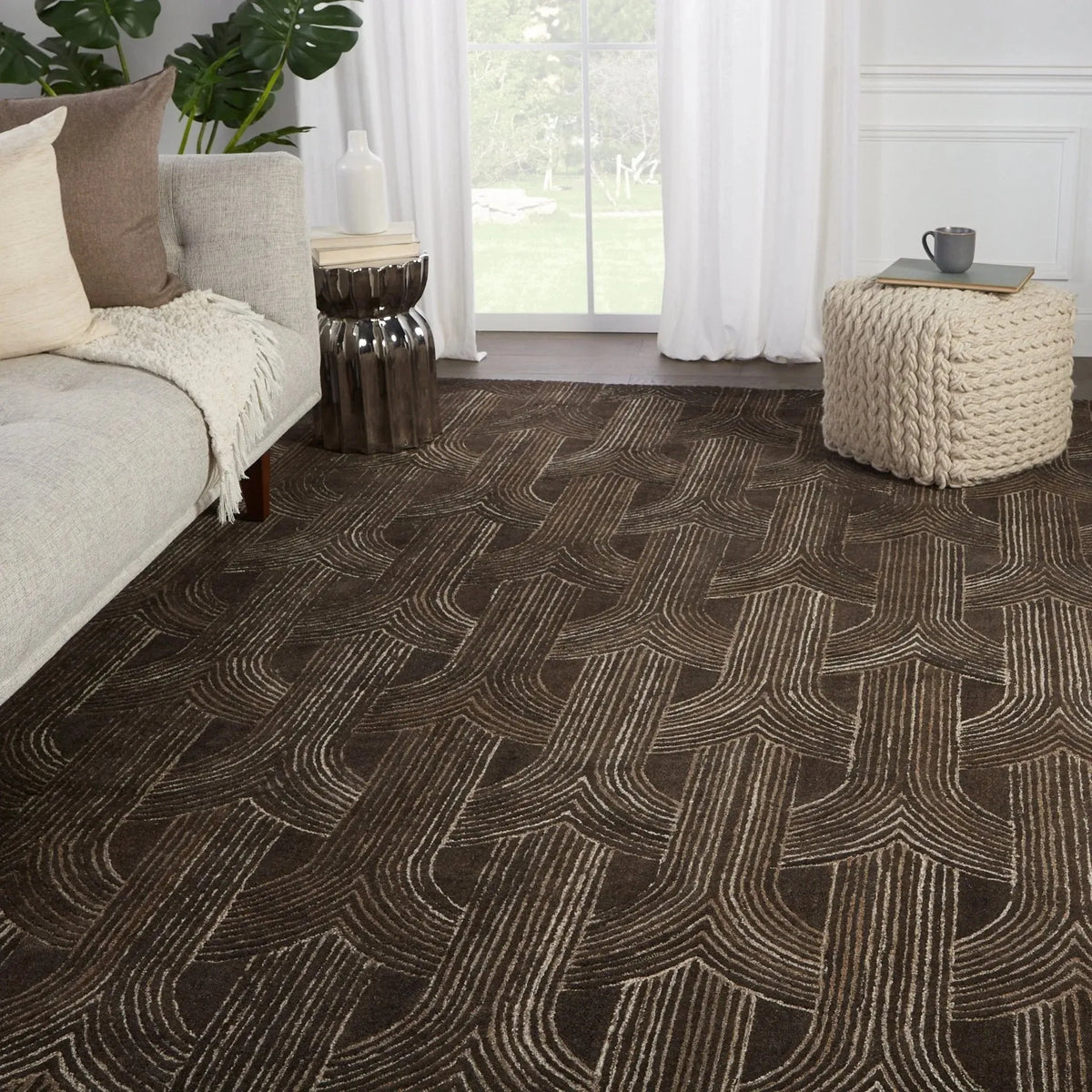 Pathways By Verde Home Pvh09 Manhattan Dark Brown/Ivory Rug