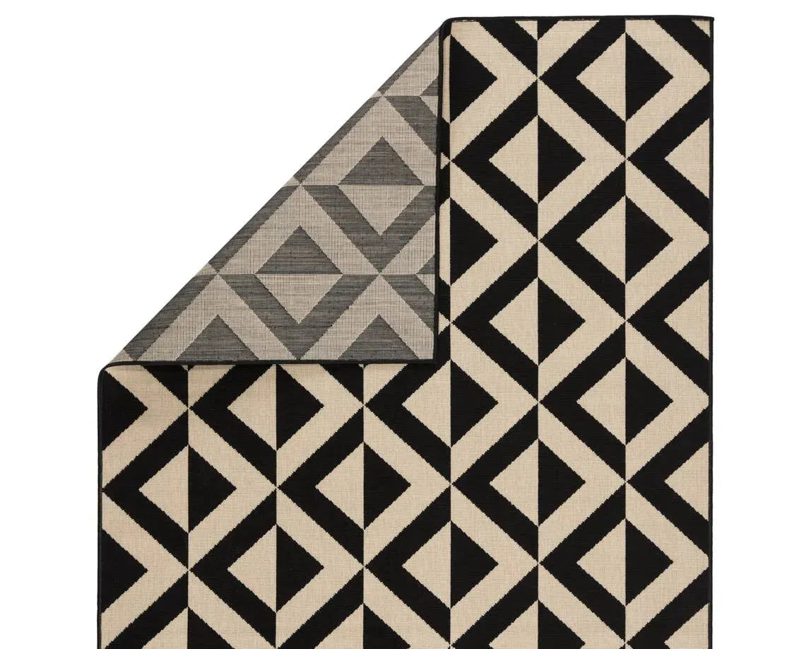 Patio PAO03 Marquise Black / Ivory Rug