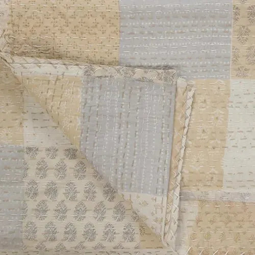 Peach Cream Kantha LR80154 Throw Blanket