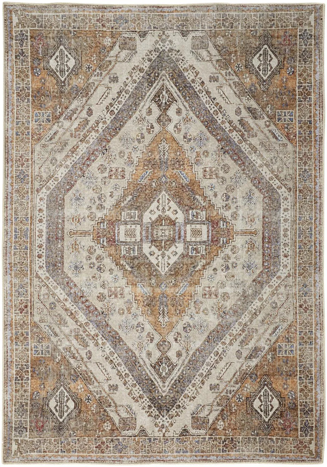 Percy 39Anf Rust/Blue Rug - Rug & Home